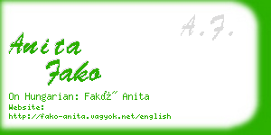 anita fako business card